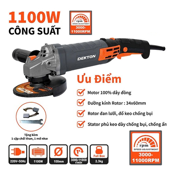 Máy Mài Góc Điện Dekton DK-AG1100LH