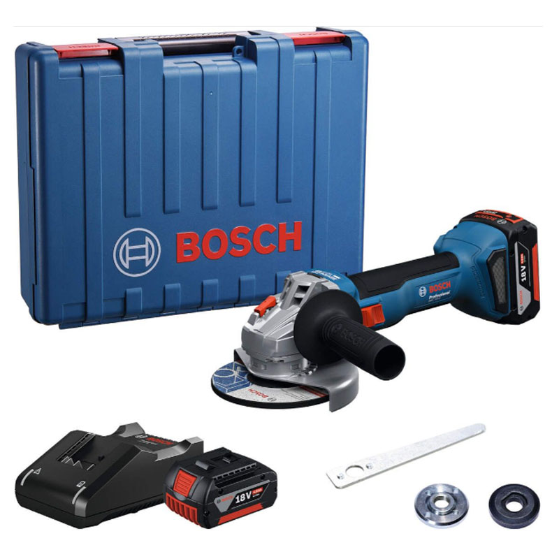 100mm Máy mài góc dùng pin 18V Bosch GWS 18V-8 Set (2 Pin 4.0Ah, 1 Sạc)
