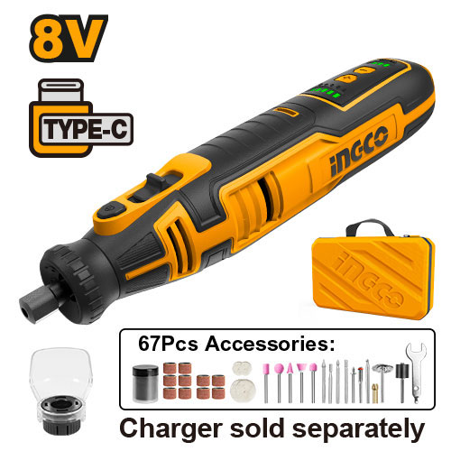 Máy mài khuôn dùng pin 8V Ingco CMGLI0801 (Không kèm cáp sạc)
