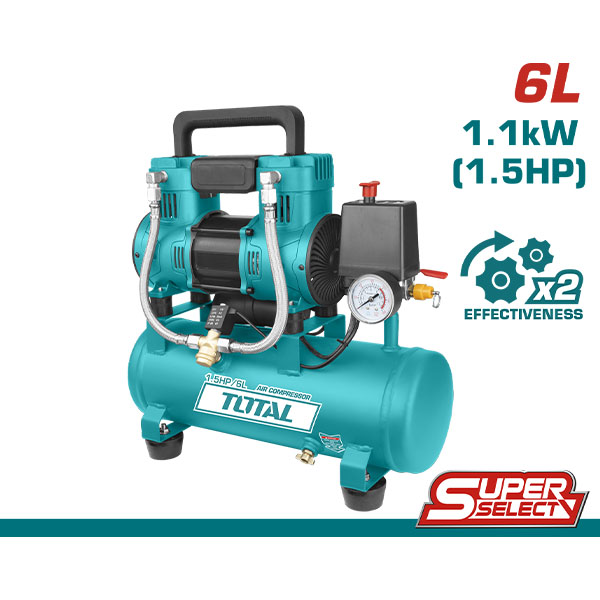 Máy nén khí không dầu 6L/1100W Total TCS1110062T