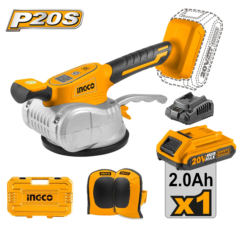 Máy ốp lát gạch 50kg dùng pin 20V Ingco CTVLI20101 (1 Pin 2.0Ah & Sạc)