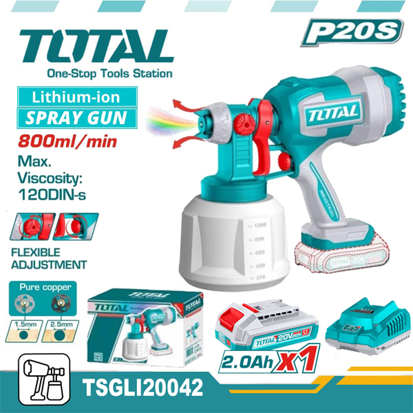 Máy phun sơn dùng pin 20V Total TSGLI20042 (1 Pin 2.0Ah, 1 Sạc)