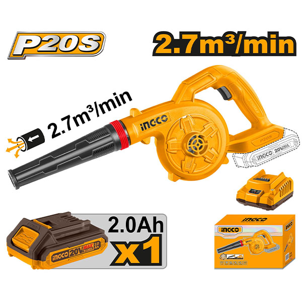 Máy thổi bụi dùng pin 20V Ingco CABLI200281 (1 Pin 2Ah & Sạc)