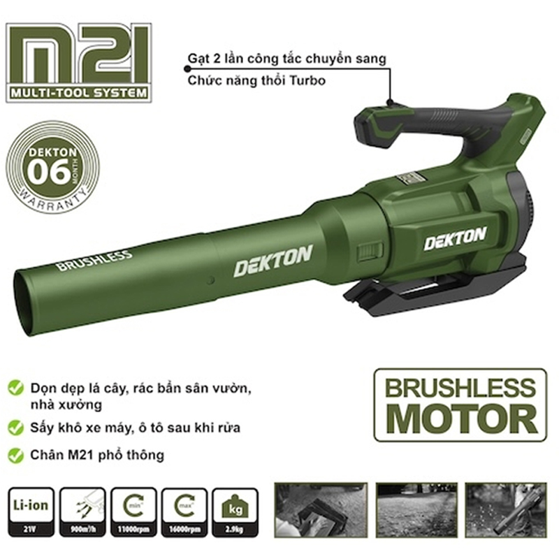 Máy Thổi Lá Dùng Pin Dekton M21-TL01XBL (Chưa Pin & Sạc)