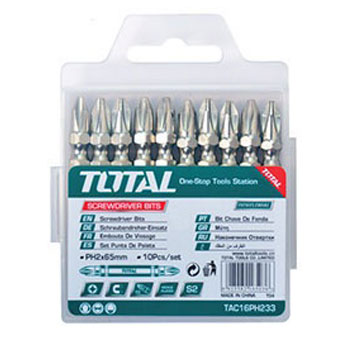 PH2x65mm Bộ mũi vít 10 chi tiết Total TAC16PH233