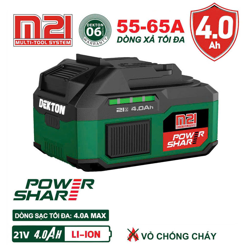 Pin 21V 4.0Ah Dekton M21-B4055A