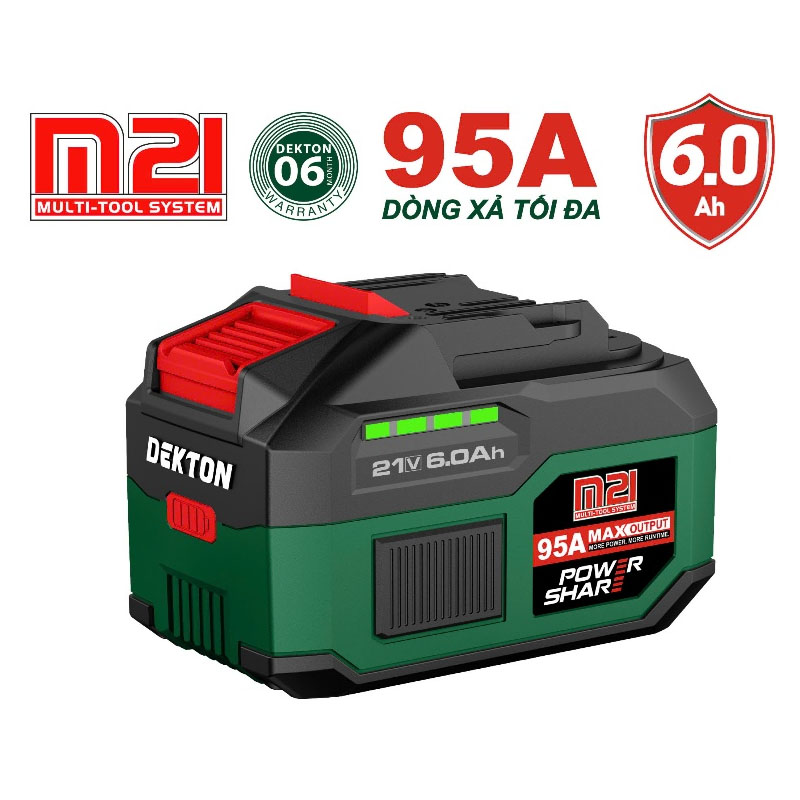 Pin 21V 6.0Ah Dekton M21-B6095PRO