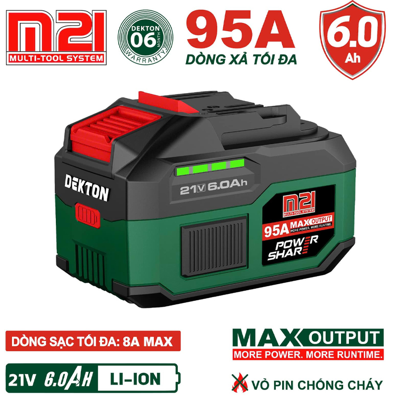 Pin Dekton 21V 6.0Ah/95A M21-B6095PROMAX