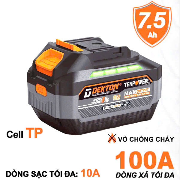 Pin Dekton 21V 7.5Ah M21-B7512PRO