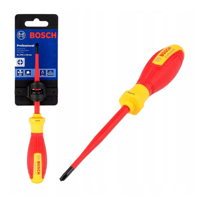 Tua vít cách điện VDE đầu SL/PH1 Bosch 1600A02ND4