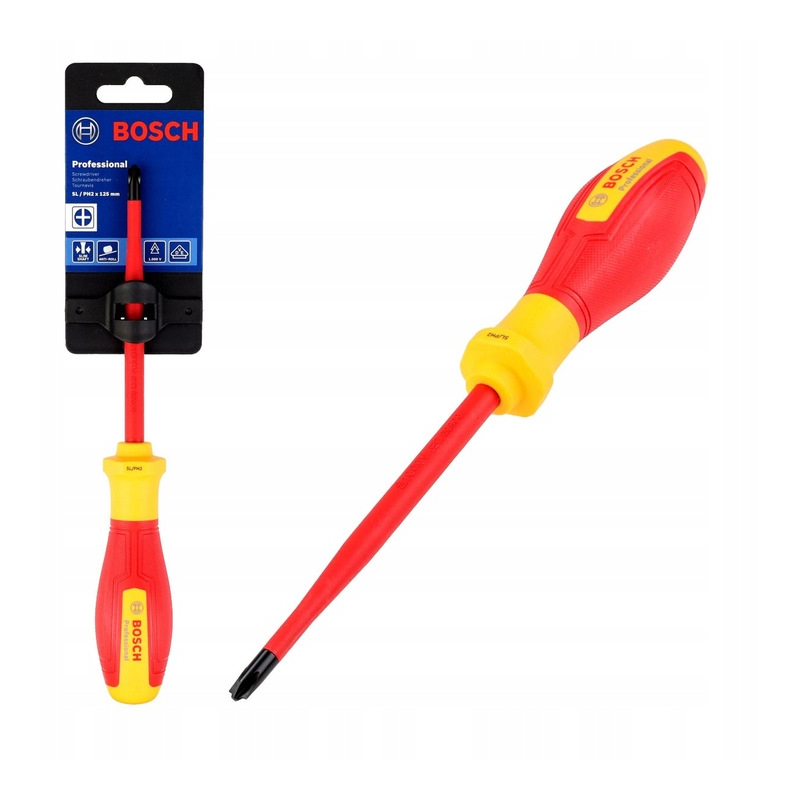 Tua vít cách điện VDE đầu SL/PH2 Bosch 1600A02ND5