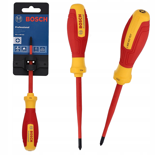 Tua vít cách điện VDE đầu SL/PZ1 Bosch 1600A02ND6