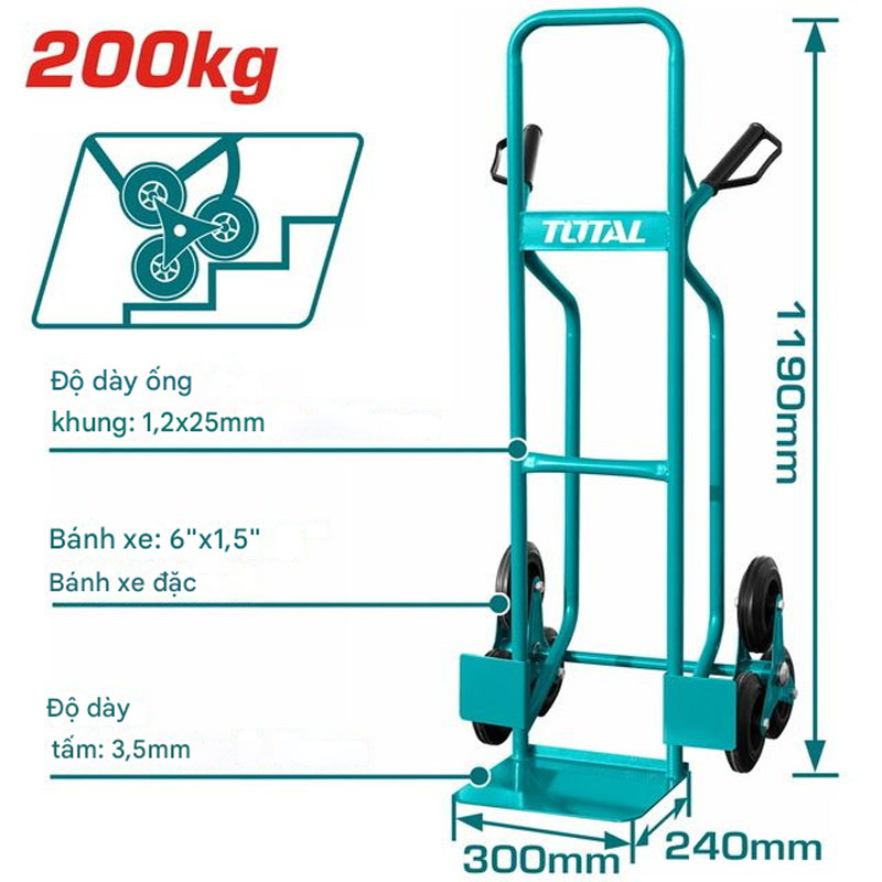Xe đây hàng leo cầu thang 200kg Total THTHT20461