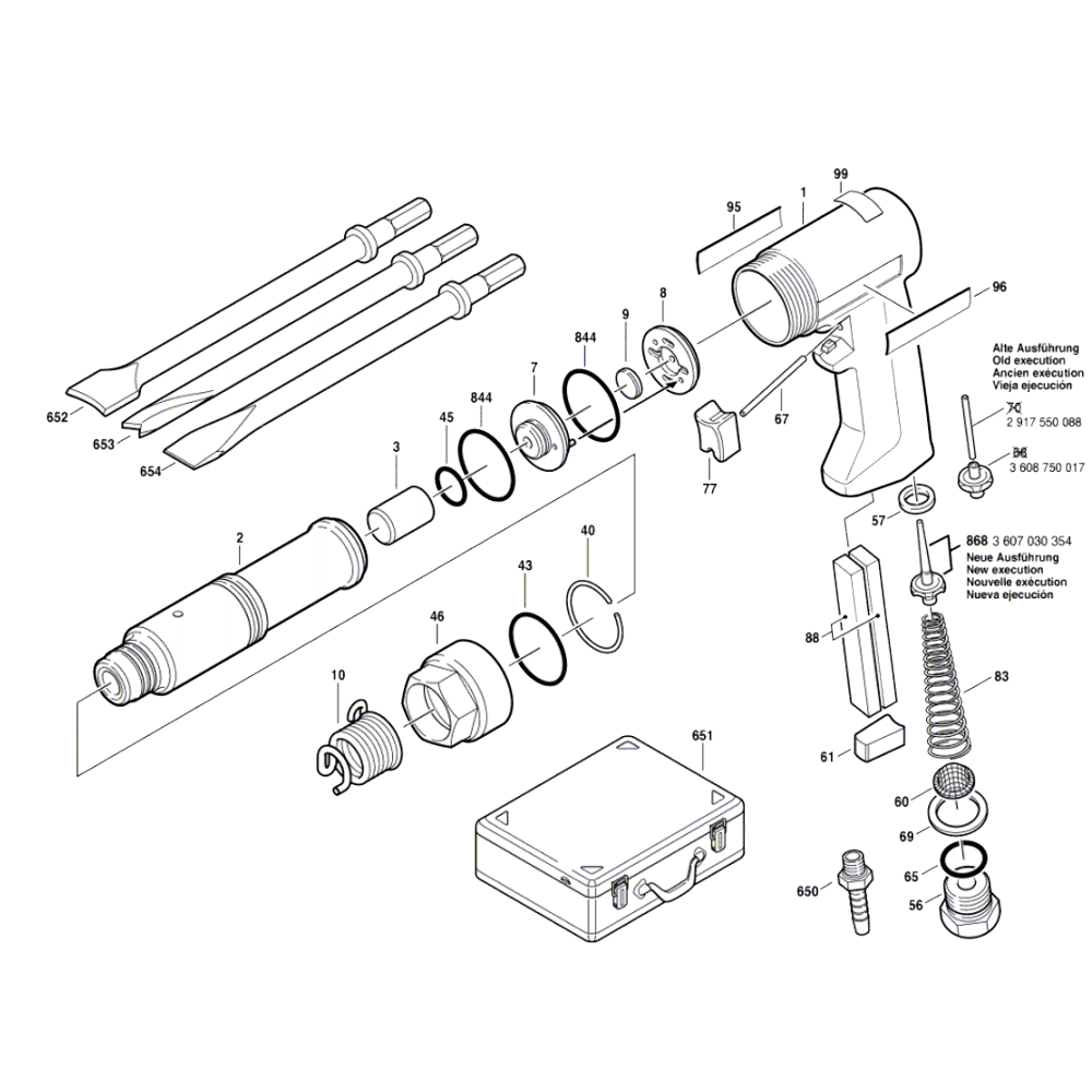 Sơ đồ Bộ búa đục bằng khí nén