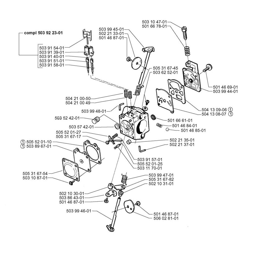 Sơ đồ Bộ chế hòa khí cho Husqvarna Auger