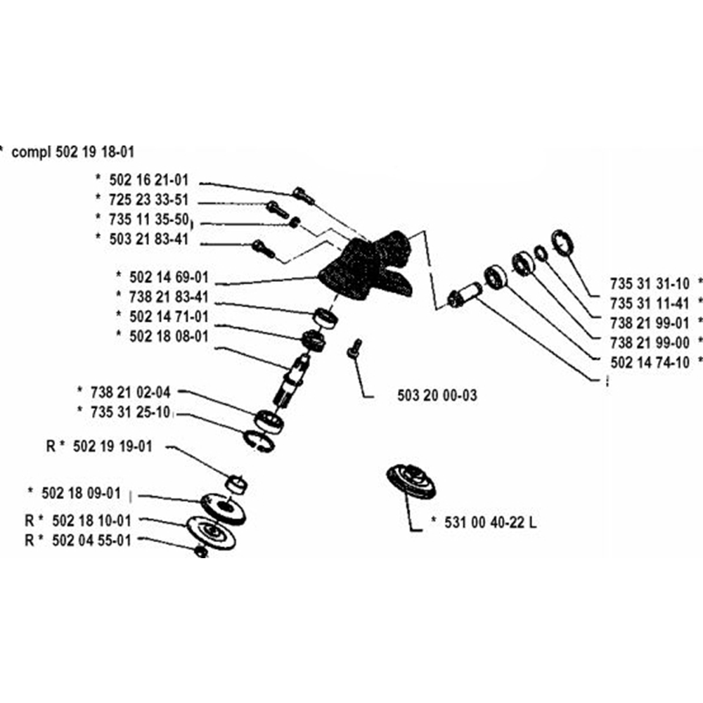 Sơ đồ Bánh răng côn cho Husqvarna 23 L