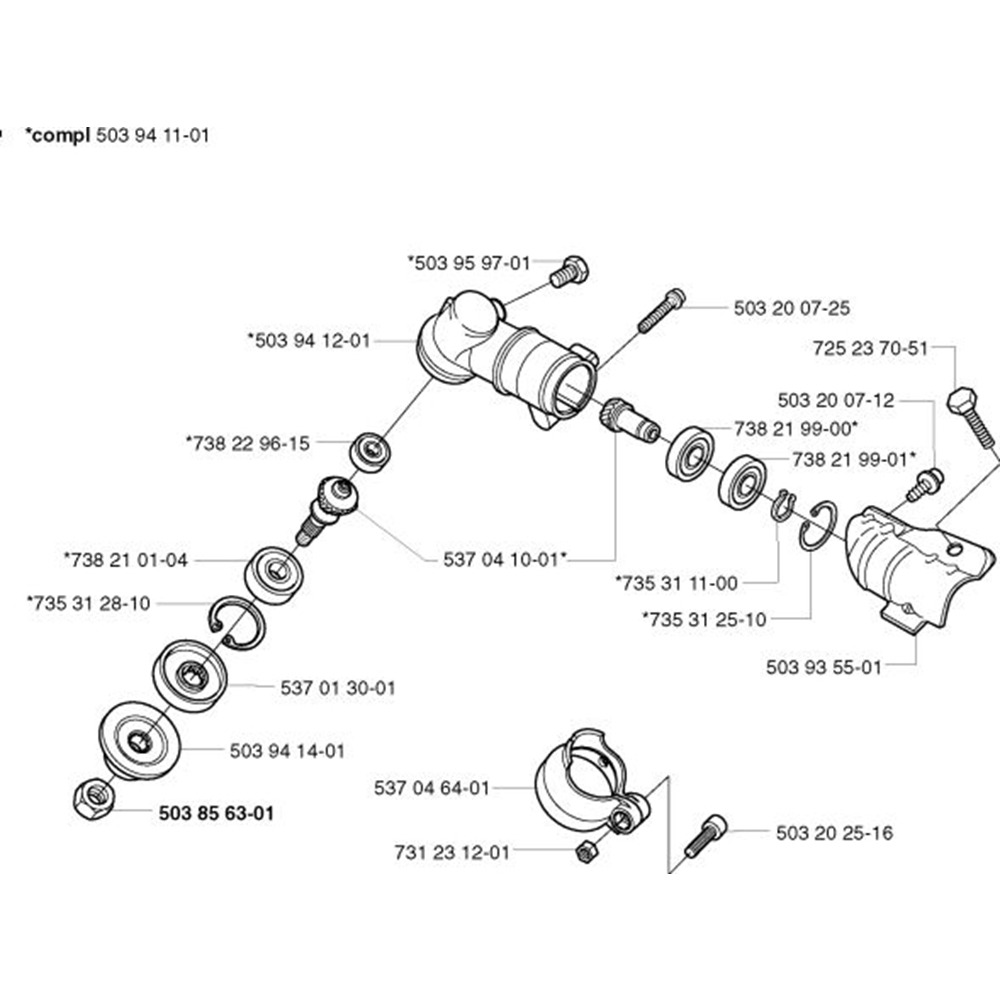 Sơ đồ Bánh răng côn cho Husqvarna 325 LXT