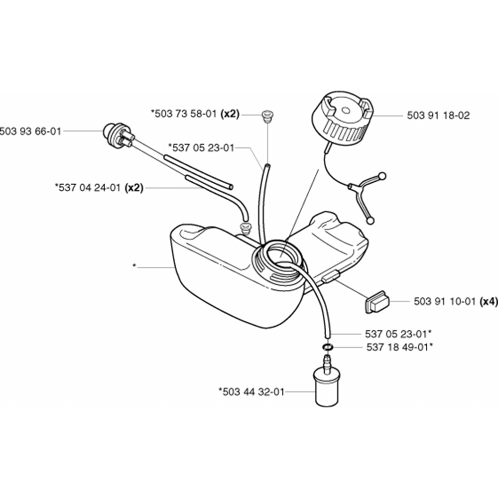 Sơ đồ Bình xăng cho Husqvarna 326 C