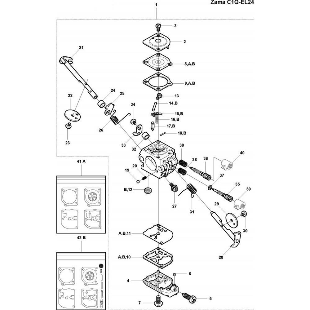 Sơ đồ Bộ chế hòa khí cho Husqvarna 326 Lx