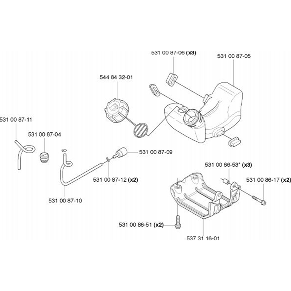 Sơ đồ Bình xăng cho Husqvarna 524 LK