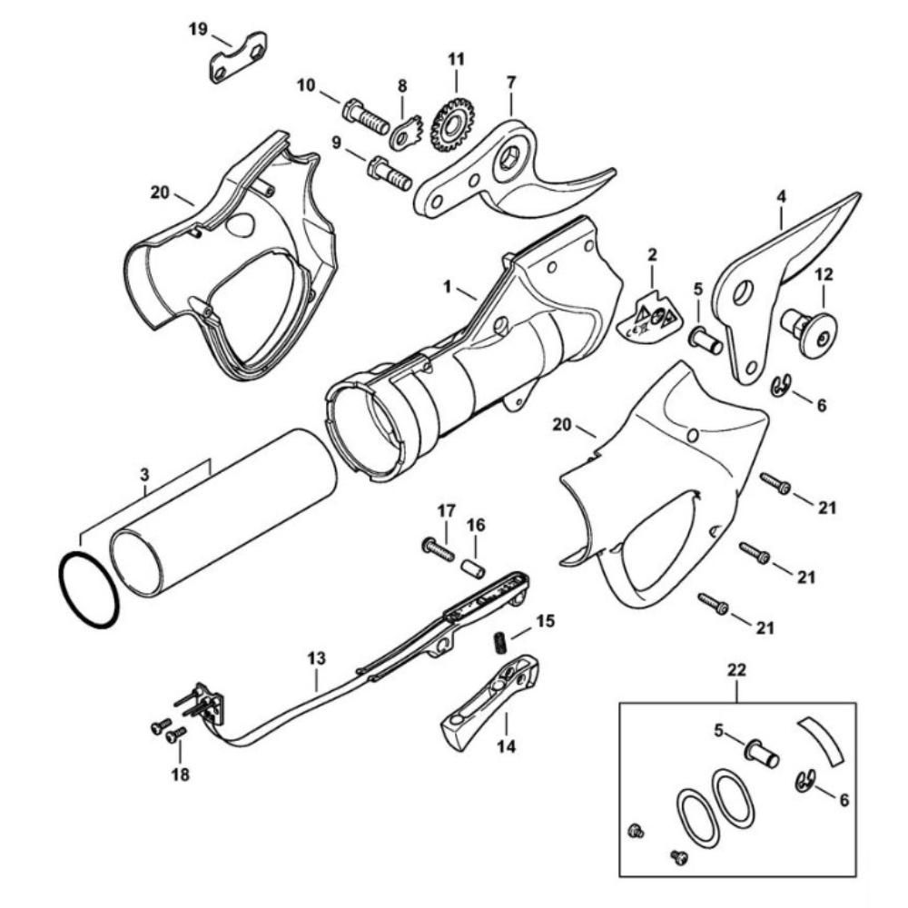 Sơ đồ Vỏ tay cầm cho Stihl ASA 65