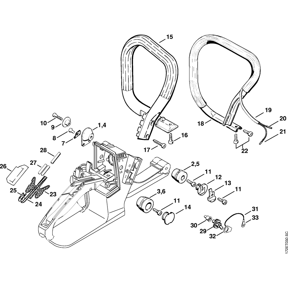 Sơ đồ AV & Tay cầm cho Stihl MS260