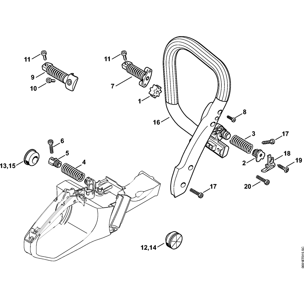Sơ đồ AV & Tay cầm cho Stihl MS362