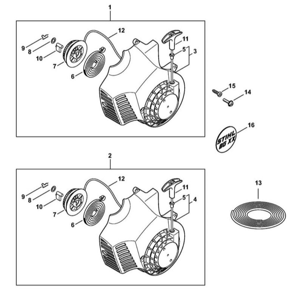 Sơ đồ Bộ chế hòa khí C1Q-S55 cho Stihl BG 55