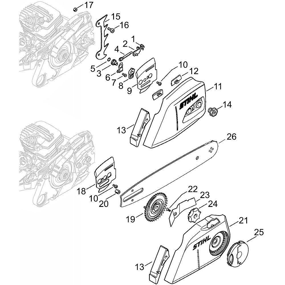 Sơ đồ Bộ căng xích Stihl MS261