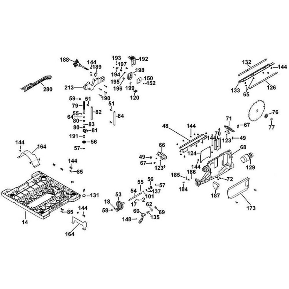 Sơ đồ Bàn lắp ráp cho máy cưa DeWalt