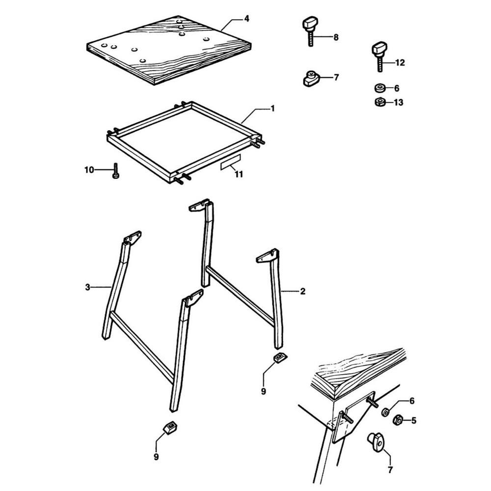 Sơ đồ Bộ chân đế DeWalt DE1000