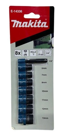 E-14336 Bộ Đầu Tuýp Siết Bu Lông 1/4” Có Đầu Chuyển/nz – 6-13MM