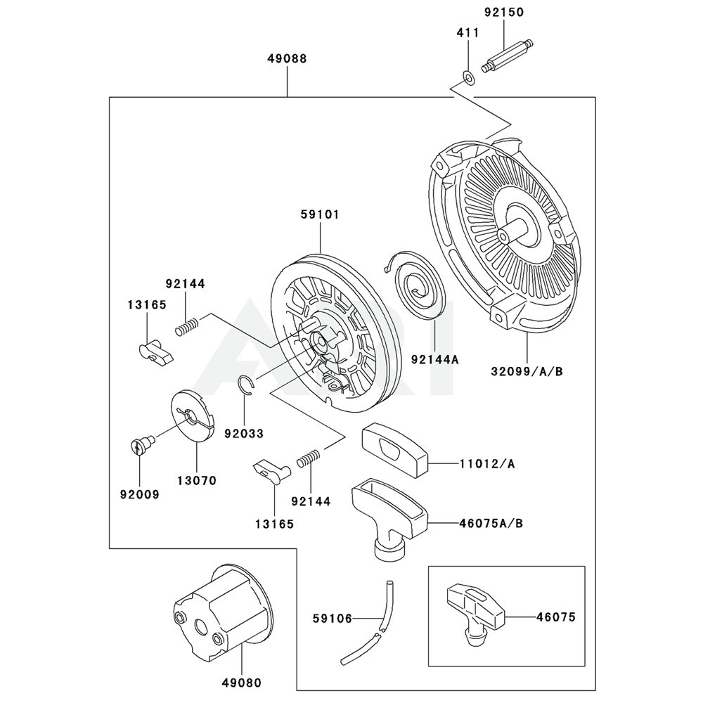 Sơ đồ Bộ khởi động cho Kawasaki GE2200A