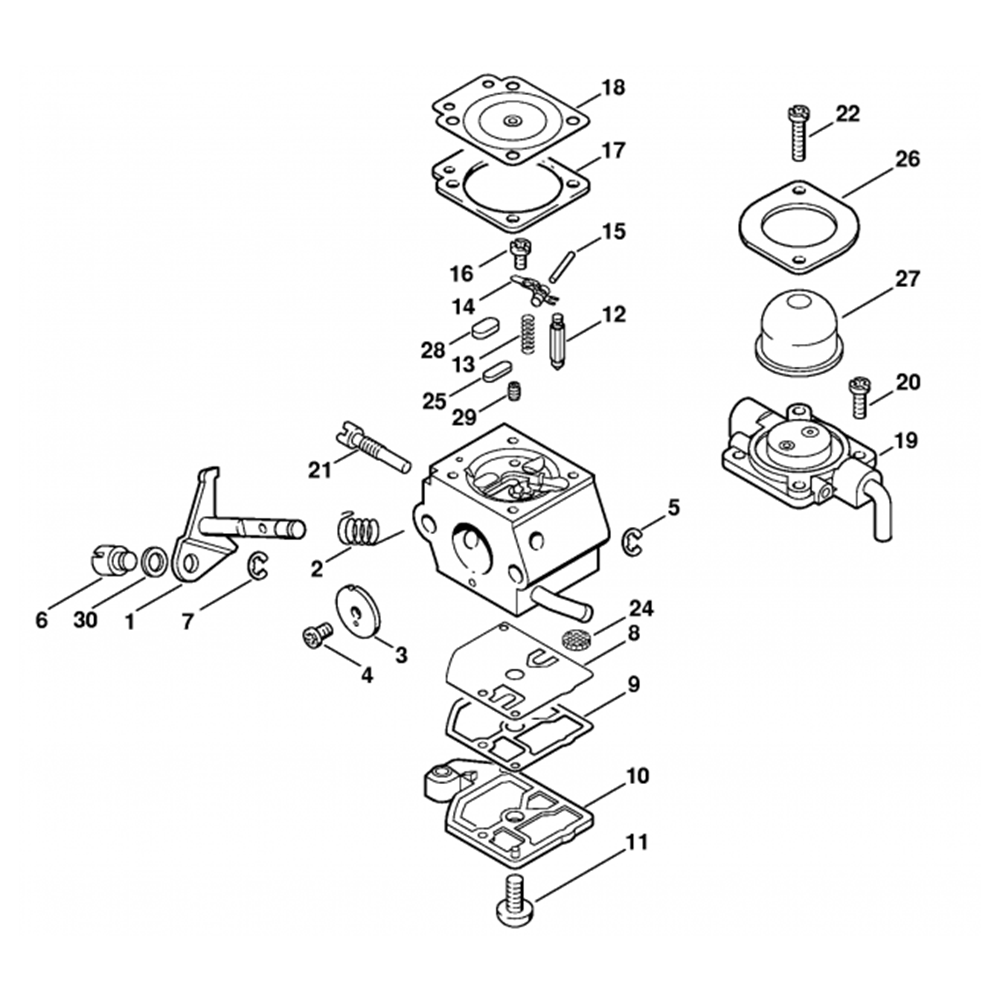Sơ đồ Bộ chế hòa khí C1Q-S44 cho Stihl HL45