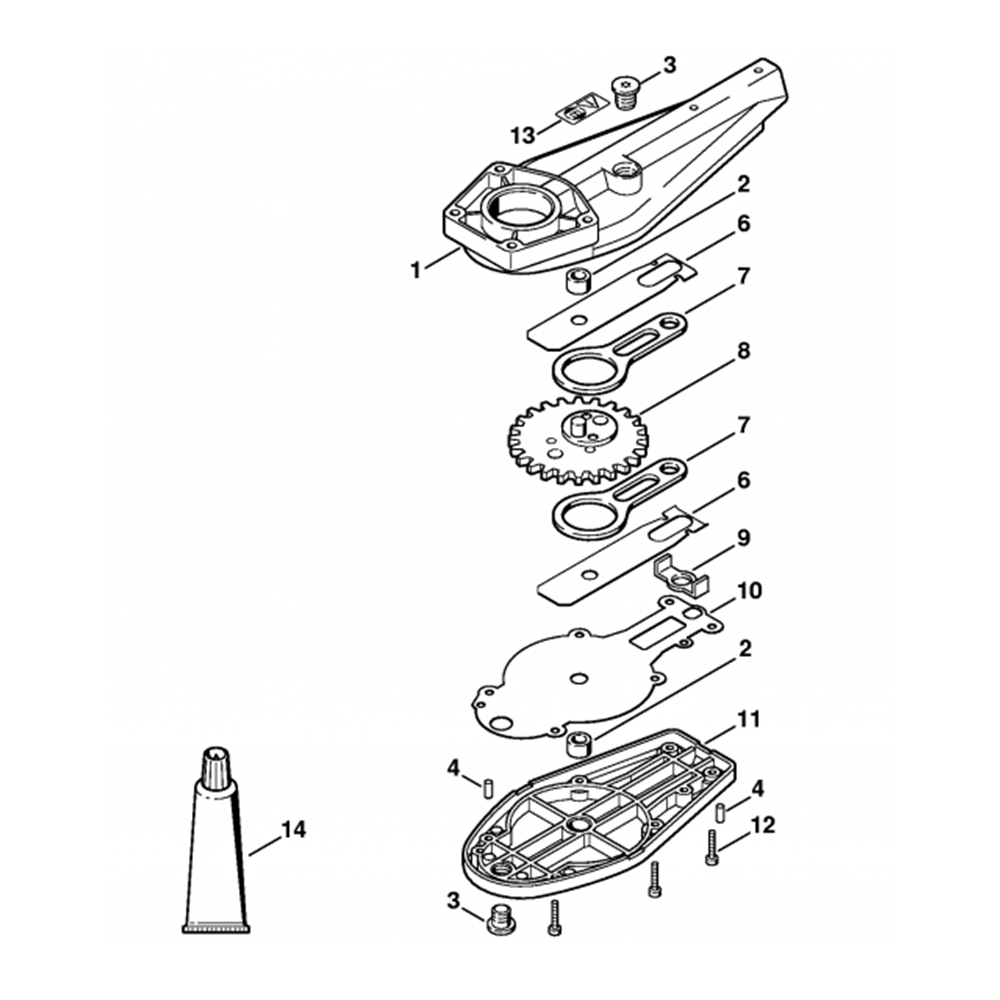 Sơ đồ Bánh răng truyền động lưỡi cho Stihl HL45