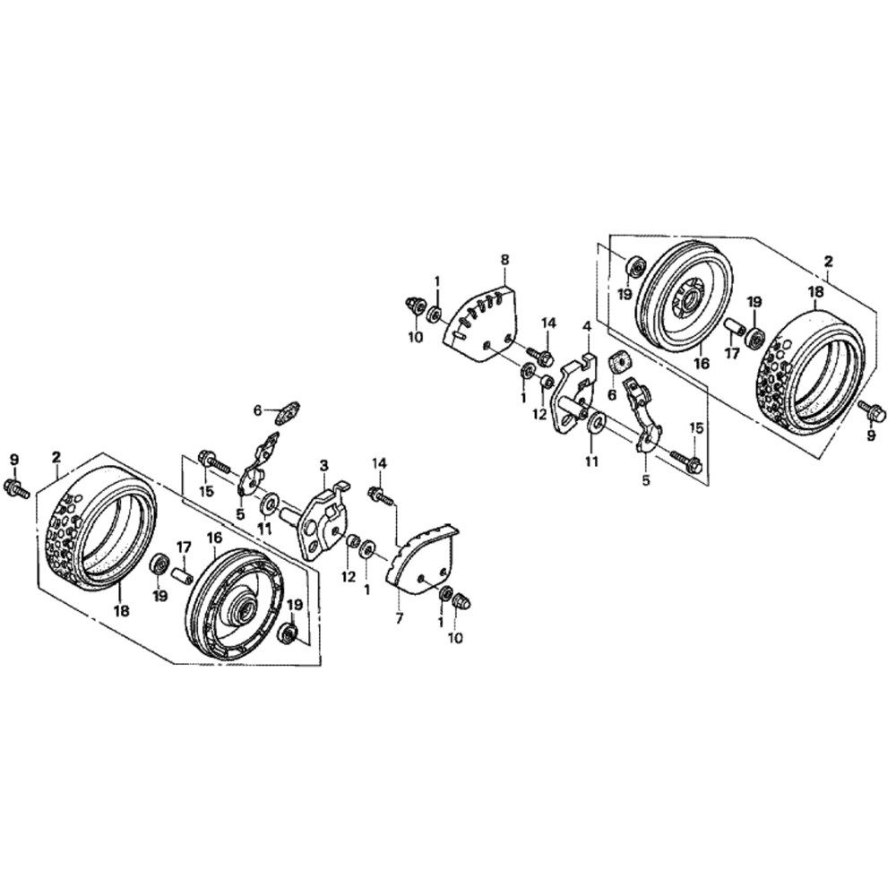 Sơ đồ Bánh trước cho Honda HRH536K2