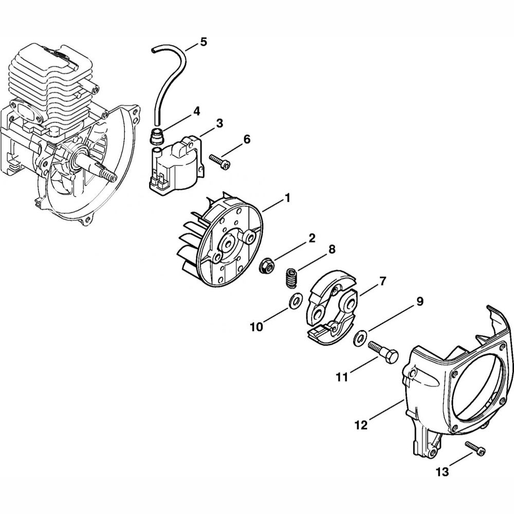 ignition system clutch assembly for stihl fr125 backpack brushcutter