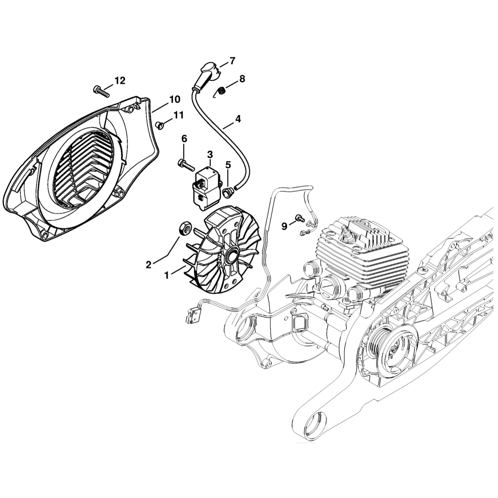 ignition system assembly for stihl ts800 disc cutter