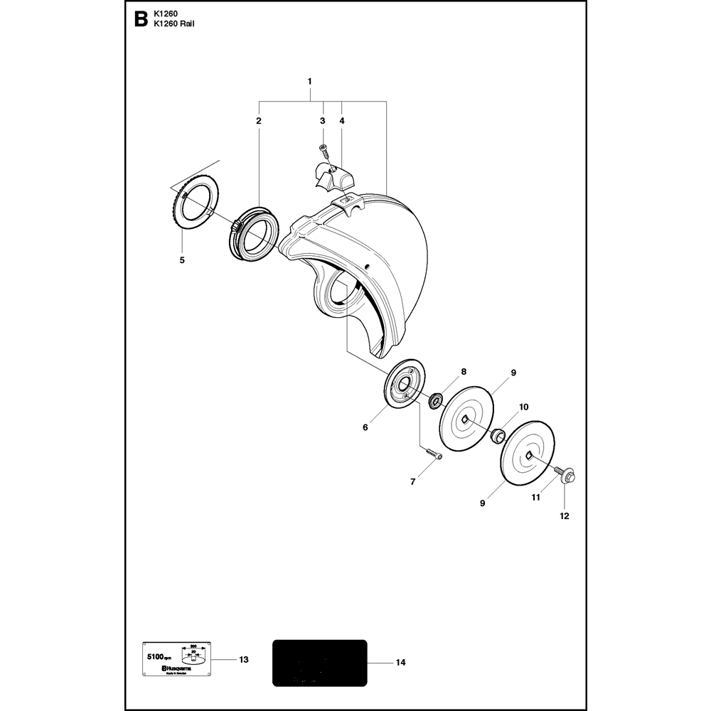 Sơ đồ Bánh & Lốp Husqvarna K1260