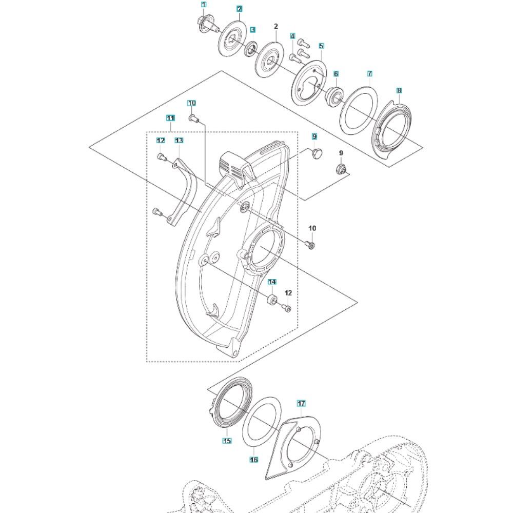 Sơ đồ Bảo vệ lưỡi cho Husqvarna K1 PACE
