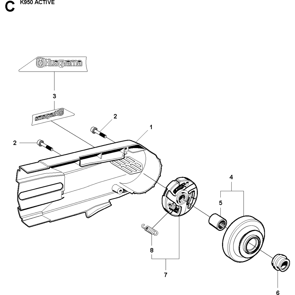 Sơ đồ Bảo vệ đai cho Husqvarna K950