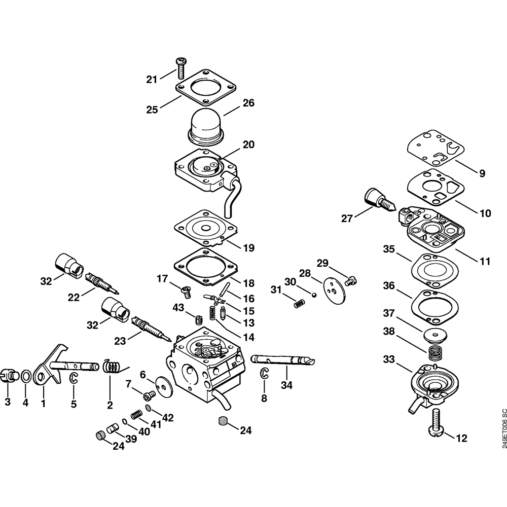 Sơ đồ Bộ chế hòa khí C1Q-S81 cho Stihl
