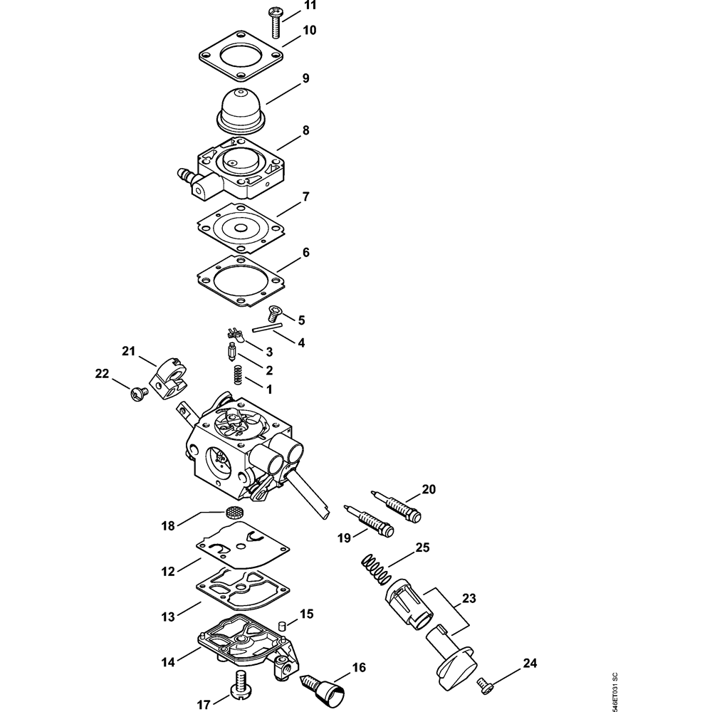 Sơ đồ Bộ chế hòa khí C1M-S267 cho Stihl
