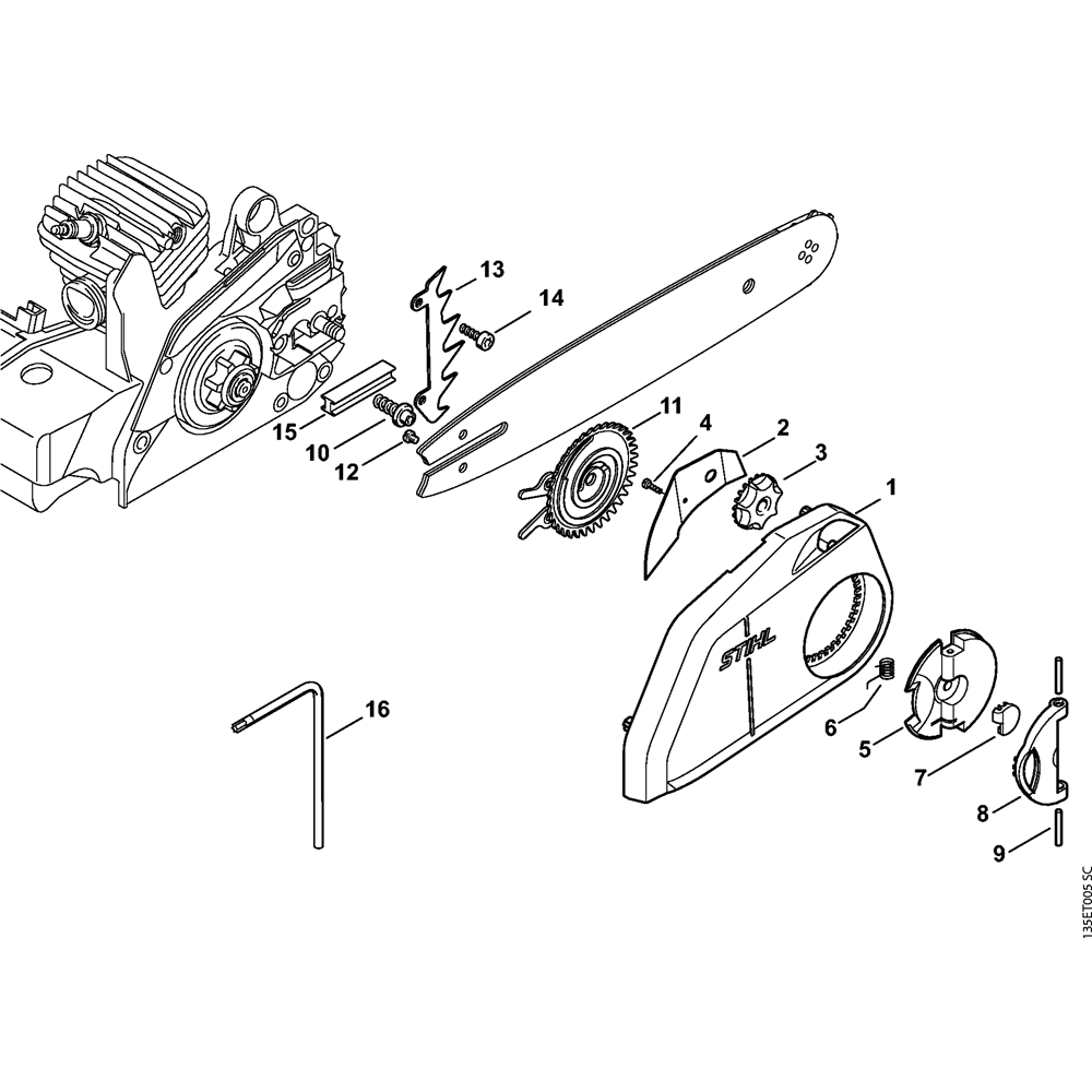 Sơ đồ Bộ căng xích Stihl MS210