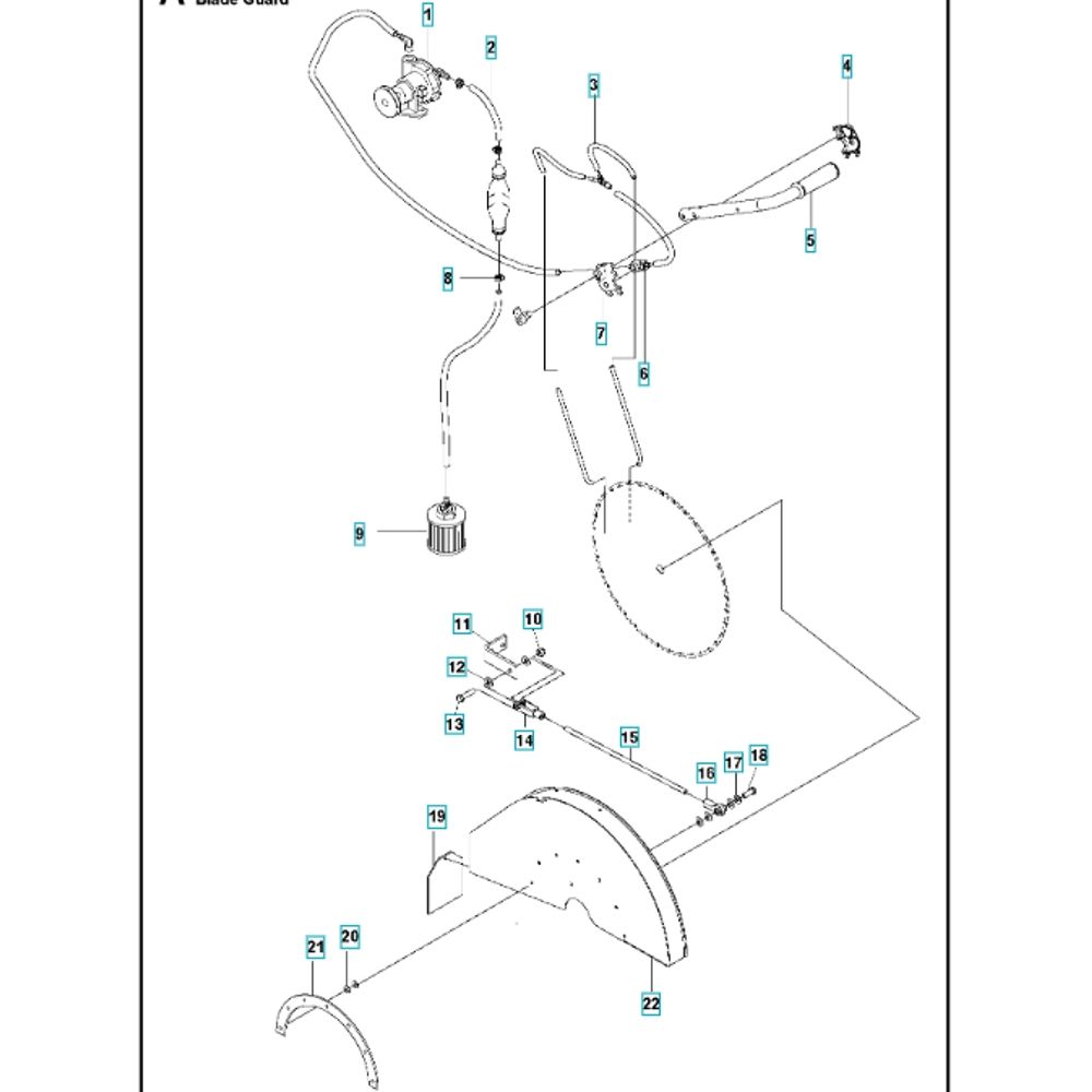 Sơ đồ Bảo vệ lưỡi cho Husqvarna MS 610