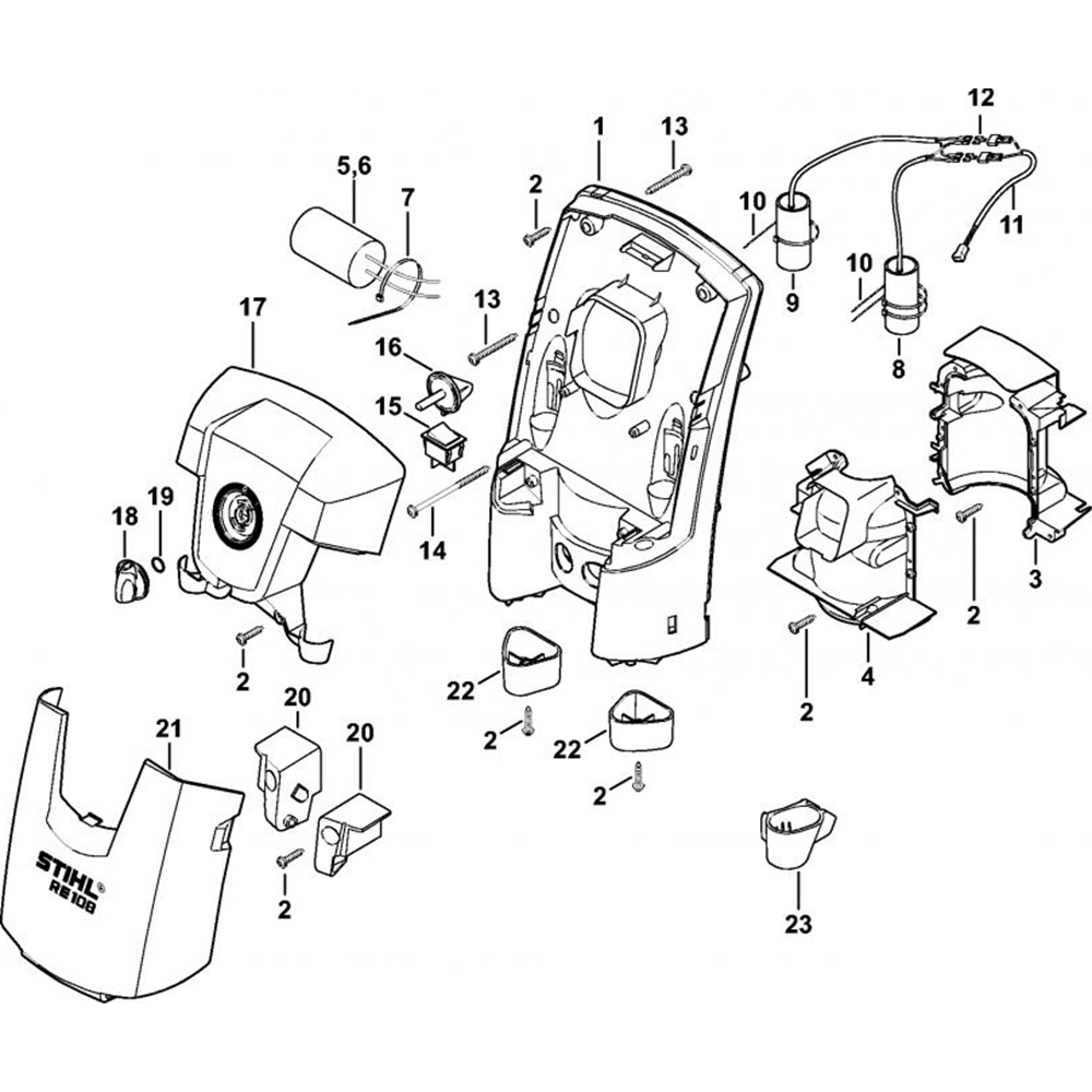 Sơ đồ Vỏ máy cho Stihl RE 108