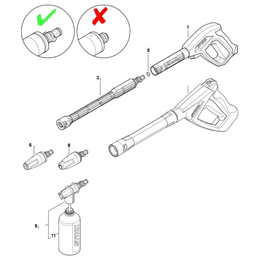 Sơ đồ Xịt Lance cho Stihl RE 110 PLUS