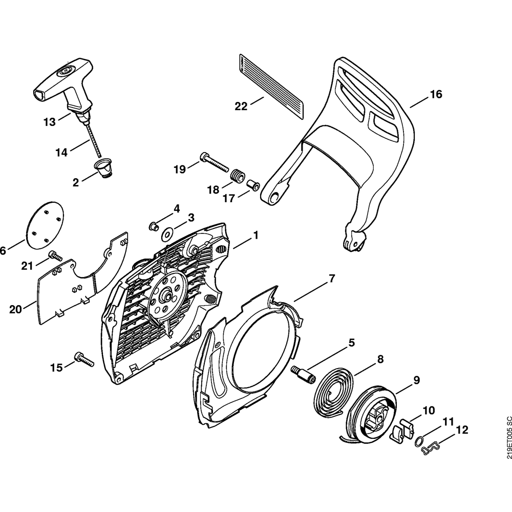 rewind starter assembly ms441 ms441c