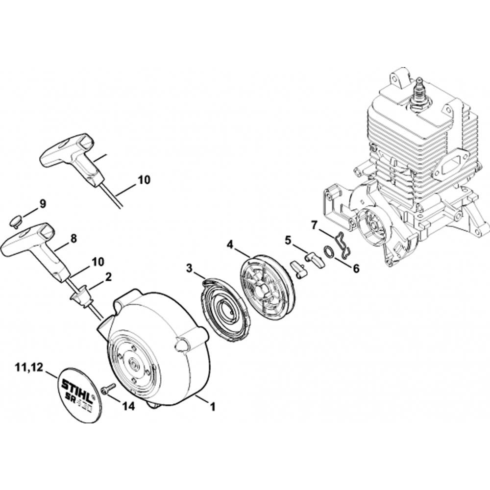 Sơ đồ Vỏ quạt cho Stihl SR430-Z