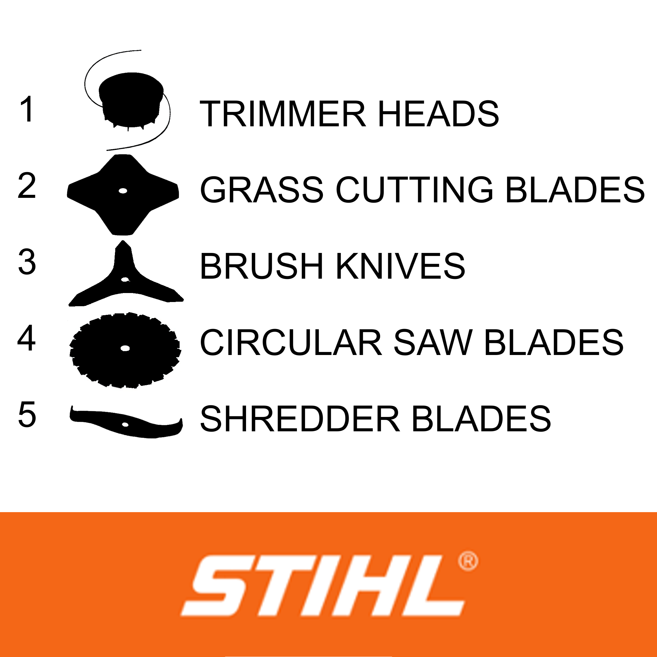 stihl cutting attachments ref desc logo